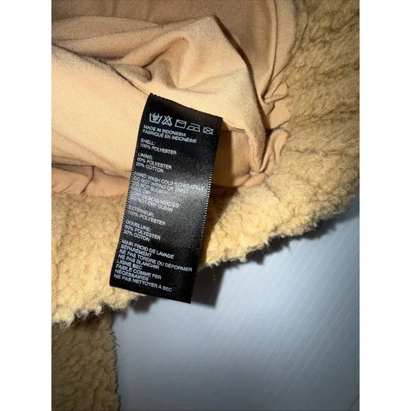 UO Urban Outfitters Cropped Teddy Jacket Fleece Deep Pile‎ Sherpa Brown M - Picture 9 of 11